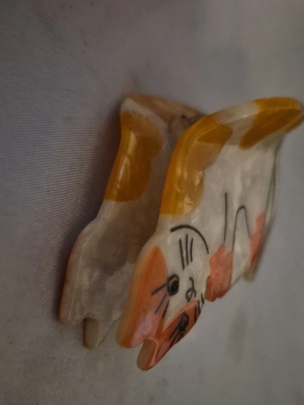 Unknown Brand Orange & White Cat Decorative Hair Clip